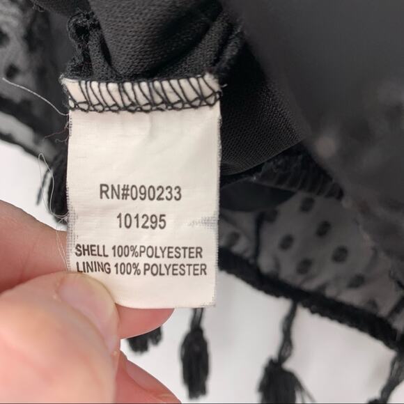 LA hearts black tassel trim crop boho top small - Picture 4 of 4